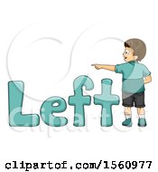 Poster, Art Print Of Boy Pointing To The Left With Text