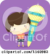 Poster, Art Print Of Boy With A Giant Microphone