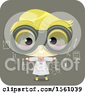 Poster, Art Print Of Boy Wearing Science Glasses With Chemistry Doodles