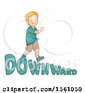 Poster, Art Print Of Boy Walking Downward On Text