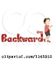 Poster, Art Print Of Boy Walking Backwards With Text