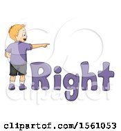 Poster, Art Print Of Boy Pointing To The Right With Text