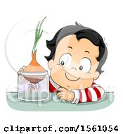 Toddler Boy Growing An Onion