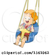 Poster, Art Print Of White Toddler Boy Swinging