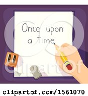 Poster, Art Print Of Hand Writing Out Once Upon A Time On A Piece Of Paper
