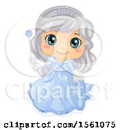 Poster, Art Print Of Silver Haired Ice Princess Holding A Magic Wand