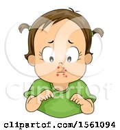 Poster, Art Print Of Brunette Toddler Girl With A Skin Infection On Her Face