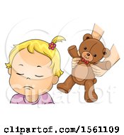 Poster, Art Print Of Toddler Girl Refusing A Teddy Bear