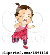 Toddler Girl Running And Crying