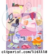 Poster, Art Print Of Messy Teenage Girls Bedroom