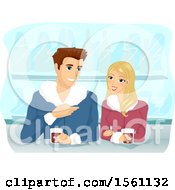 Poster, Art Print Of Couple Enjoying Hot Coffee On A Winter Day