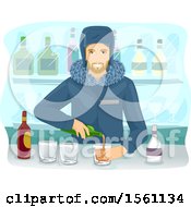 Poster, Art Print Of Male Bartender Pouring Beverages At An Ice Bar
