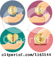 Poster, Art Print Of Hands With Dollar Coins