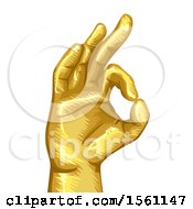 Clipart Of A Gold Hand In Vitarka Mudra Or Gesture Of Debate Royalty Free Vector Illustration
