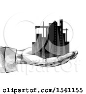 Poster, Art Print Of Sketched Hand Holding A City
