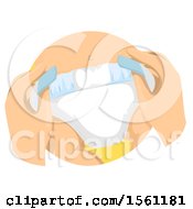 Clipart Of A Pair Of Hands Changing A Baby Diaper Royalty Free Vector Illustration