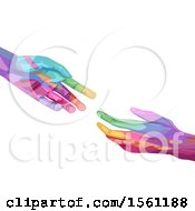 Poster, Art Print Of Colorful Hands Reaching For Each Other