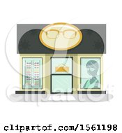 Clipart Of A Glasses Store Front Royalty Free Vector Illustration