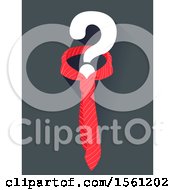 Clipart Of A Question Mark Formed Of A Business Tie Royalty Free Vector Illustration