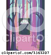 Clipart Of A Magic Door In A Forest Royalty Free Vector Illustration