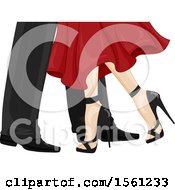 Clipart Of Feet Of A Ballroom Dancing Couple Royalty Free Vector Illustration by BNP Design Studio