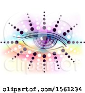 Magical Third Eye With Dots And Colors