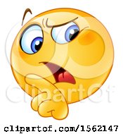 Clipart Of A Yellow Emoji Smiley Rebuking Royalty Free Vector Illustration