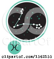 Poster, Art Print Of Star Constellation And Pisces Zodiac Symbol