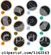 Clipart Of Star Constellations And Zodiac Symbols Royalty Free Vector Illustration