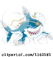 Poster, Art Print Of Shark Pirate With Blade Extensions