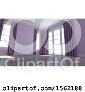 Poster, Art Print Of 3d Purple Empty Room Interior