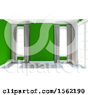 Poster, Art Print Of 3d Green Empty Room Interior