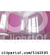 Poster, Art Print Of 3d Pink Empty Room Interior