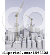 3d City On A Graph With Construction Cranes