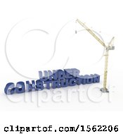Poster, Art Print Of 3d Crane With Under Construction Text On A White Background