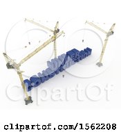 Clipart Of 3d Cranes With Under Construction Text On A White Background Royalty Free Illustration by KJ Pargeter