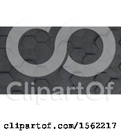 Clipart Of A 3d Metal Hexagonal Background Royalty Free Illustration