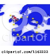 Poster, Art Print Of 3d Eu Referendum Map On A White Background
