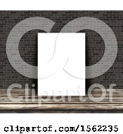 3d Blank Picture Leaning Against A Brick Wall