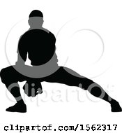 Poster, Art Print Of Black Silhouetted Baseball Player