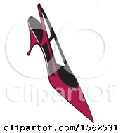 Clipart Of A Kitten Heeled Pointy Toe Shoe Royalty Free Vector Illustration by Dennis Holmes Designs