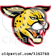 Poster, Art Print Of Growling Serval Wild Cat Mascot Head