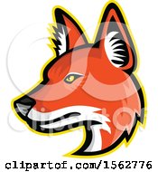 Poster, Art Print Of Dhole Asiatic Wild Dog Mascot Head Facing Left