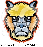 Clipart Of A Tough Alpaca Or Llama Mascot Head Royalty Free Vector Illustration