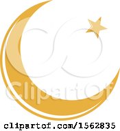 Poster, Art Print Of Crescent Moon And Star
