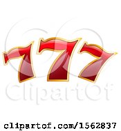 Poster, Art Print Of Red And Gold Lucky Triple Seven Design