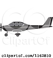 Poster, Art Print Of Silhouetted Airplane With A Propeller