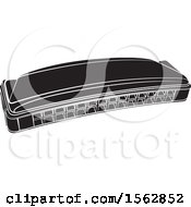 Poster, Art Print Of Black And White Mouth Organ Harmonica