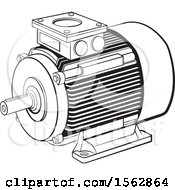 Poster, Art Print Of Black And White Electric Motor