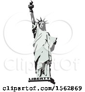 Clipart Of A Statue Of Liberty With Text Royalty Free Vector Illustration